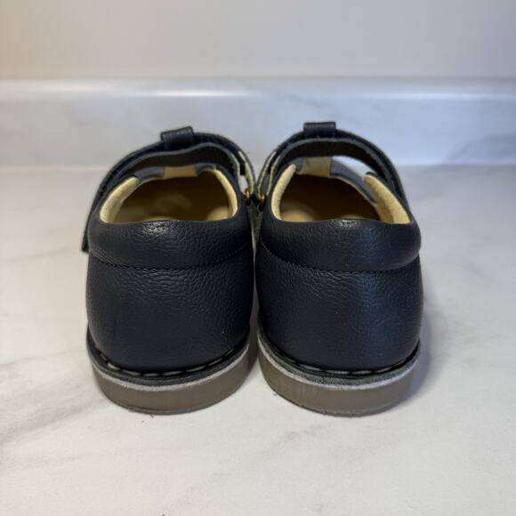 Mini Boden LEATHER T-BAR FLATS Girl’s EU 36 US 4 Navy Hook & Loop Maryjane Shoes - Picture 4 of 12